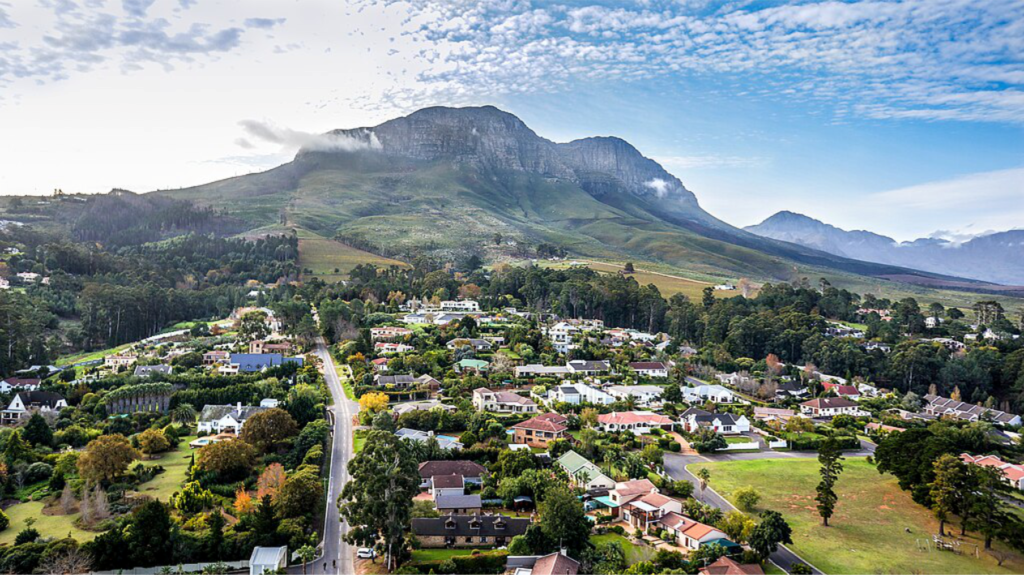 Aerial view of Somerset West, Cape Town